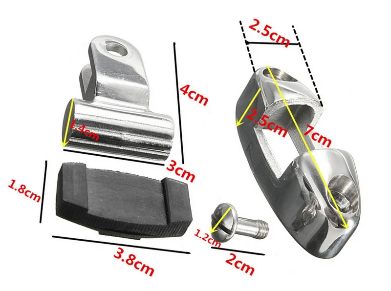 Montanha tipo Montagem Apto para Barco Iate com Almofada de Borracha Ferragem Marinho Inoxidável Prata Giratória Deck Dobradiça Bimini Topo Aço 316 9 Automóveis e motos