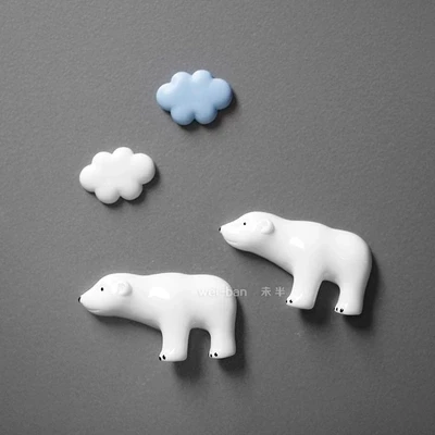 

Polar Bear Cartoon Animal Refrigerator Stickers Magnetic Stickers Fridge Magnet White Cute Small Mini Magnet Home Decor Toys