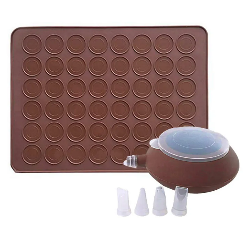 Kit Macaron Silicone Mat Non-Stick Baking Mold Set Capacity Pot