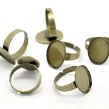 500 шт/партия Бронза Тон Регулируемая основа для кольца 18*13 мм