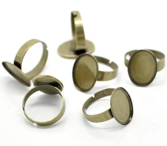 free shipping!!!!!500pcs/lot Bronze Tone Adjustable Ring base 18*13mm