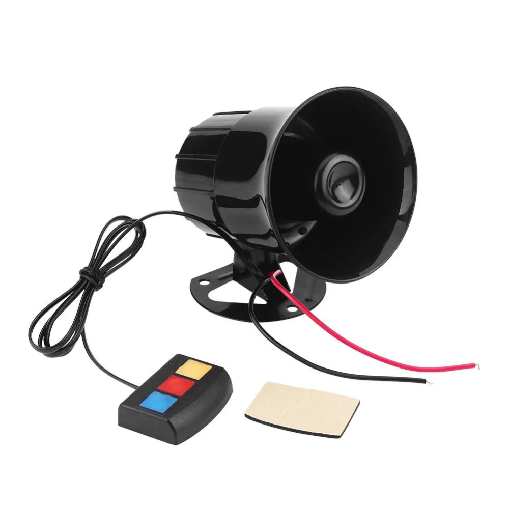 

Motorcycle Car Alarm Siren 3 Tone Horn 12V Universal Loud Speaker Auto Alarm Police firemen Ambulance 3 Sound Car Horn Button