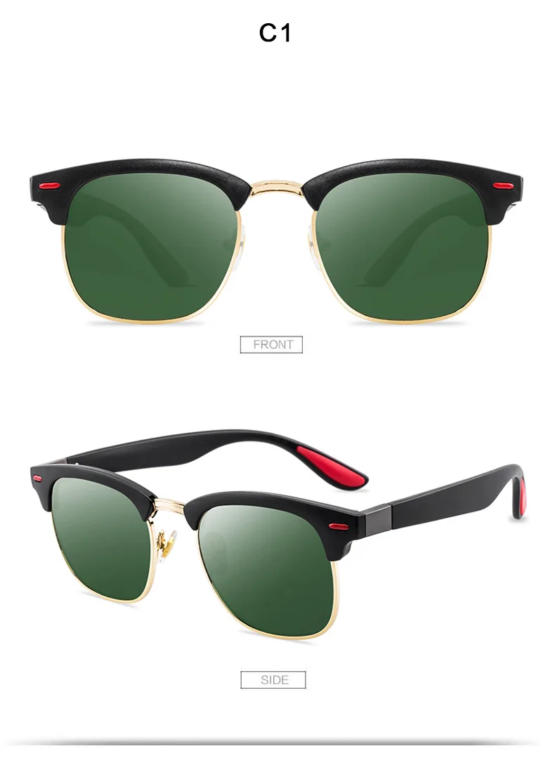 Ретро поляризационные солнцезащитные очки для мужчин и женщин, модные солнцезащитные очки без оправы, водительские очки ночного видения, очки для вождения, Gafas De Sol