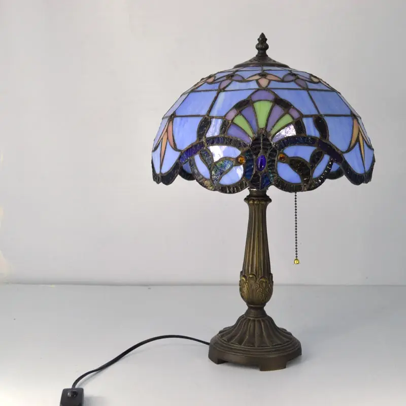 Online 12 zoll Tiffany Tisch Lampe Glasmalerei Europäischen Barock Klassische für Wohnzimmer E27 110 240 V