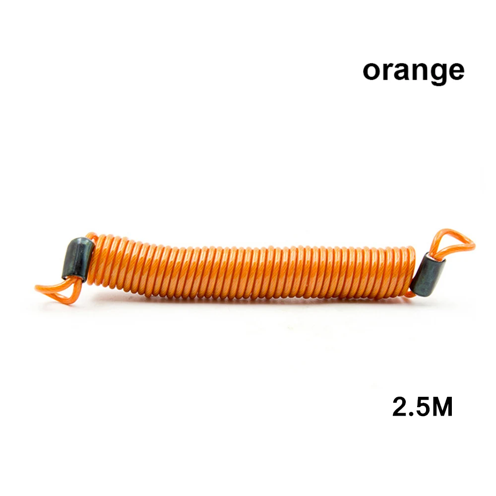 1 шт. 1 м/1,5 м/2,5 м велосипедный пружинный кабельный замок Противоугонная Веревка сигнализация дисковый замок велосипедная безопасность напоминание защита от кражи мотоцикла - Цвет: 2.5M - orange