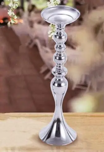 Silver Height 43cm Ksperway Металлический Подсвечник ваза для цветов Настольная Центральная подставка для цветов дорожная свинцовая Свадебная или Праздничная украшение - Цвет: Silver Height 43cm