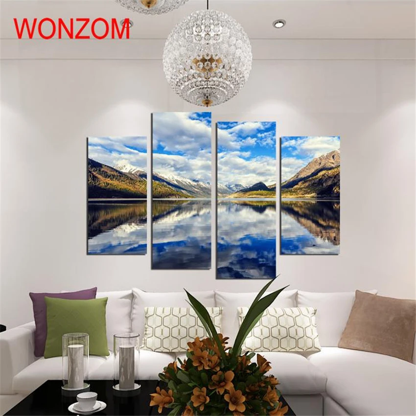 Lienzo Quadro 4 piezas Impresión de lienzo de isla silenciosa paisaje de HD moderno carteles e impresiones para decoración del hogar Año Nuevo regalo|canvas prints|posters and printswall sceneries - AliExpress