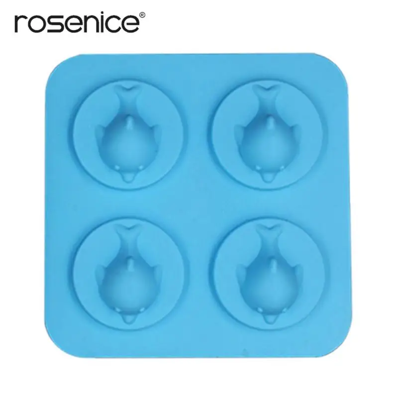

4 Lattices Silicone Ice Cube Mold Cute Dolphin Cartoon Shape Cake Mold for Cake Jelly Candy Chocolate DIY Bakware Decoration