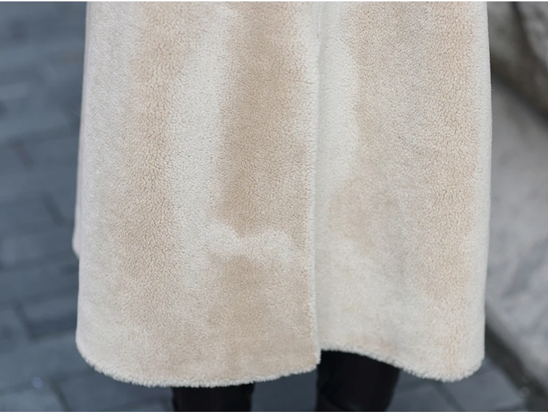 Top AYUNSUE Sheep Shearling Jacket  Women Real Wool Fur Coat  2019 New Female Long Warm  Overcoat chaqueta mujer invierno LX2377 9