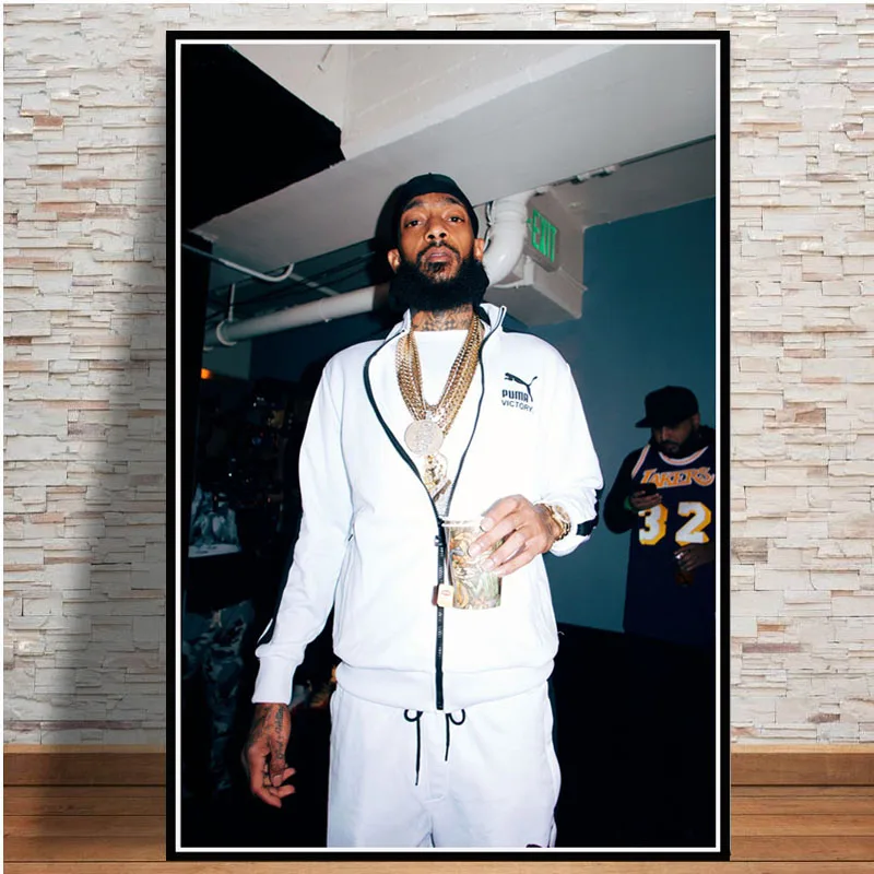 Плакат и печатная графика новая Nipsey Hussle Rapper хип хоп Музыка поп звезда портрет настенная художественная живопись картины для гостиной домашний декор - Цвет: Шоколад