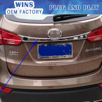 

car styling tail door trim for HYUNDAI SANTA FE IX45 2013 2014 2015 Rear Trunk Lid Cover Tail Door Molding Trim Accessories