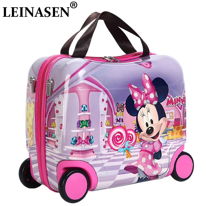 

Kid 's Trolley Luggage suitcase on Wheels Kid's Ride on the suitcase Rolling Suitcase For boy Boarding Pulling Cases For girls