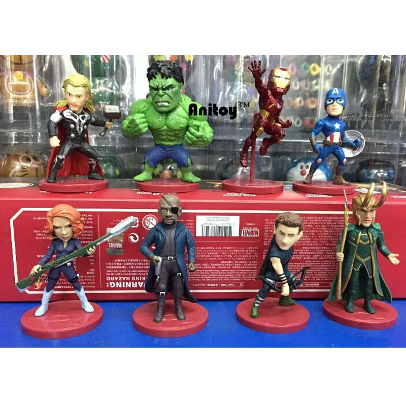 

WCF Avengers 2 Age of Ultron PVC Figure Toys 8pcs/set Thor Hulk Iron Man Captain America Black Widow Hawkeye Loki KT058