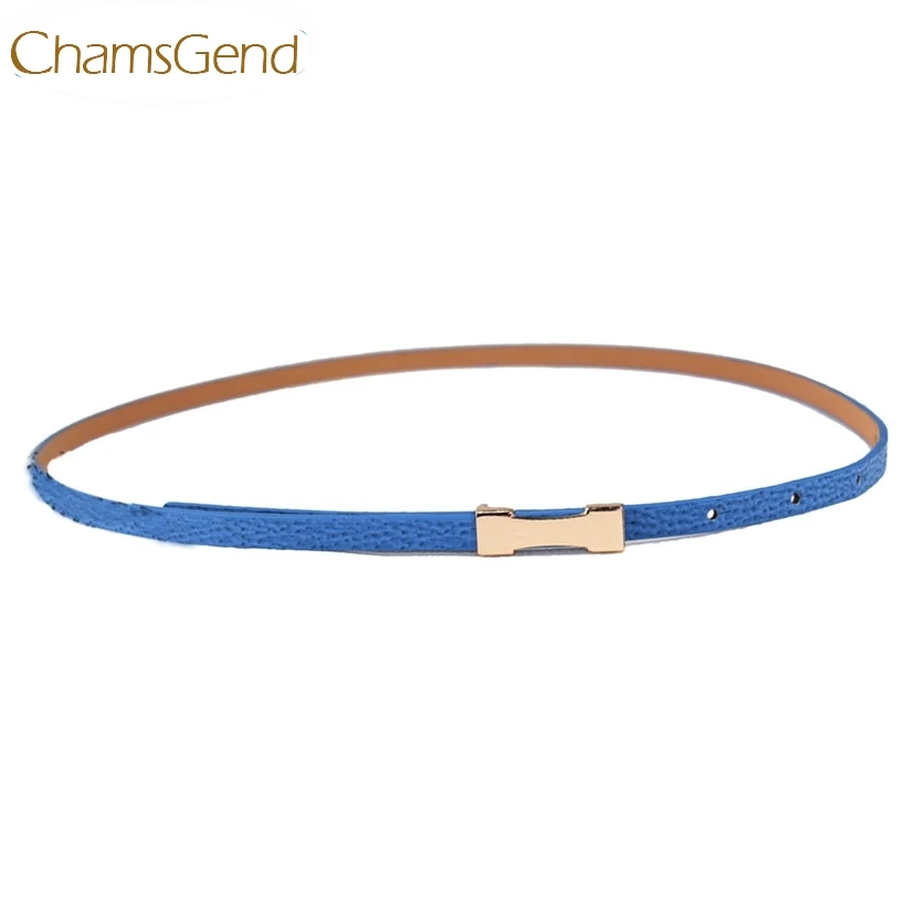 

Chamsgend Newly Design Women Lady Fashion Metal Thin Gold Buckle Skinny PU Leather Waistband Belt June9 Drop Shipping