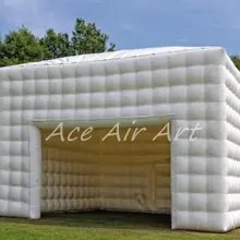 Гигантский белый надувной кубический тент, красиво события куб навес с дверью 2 большая и маленькая дверь для нас