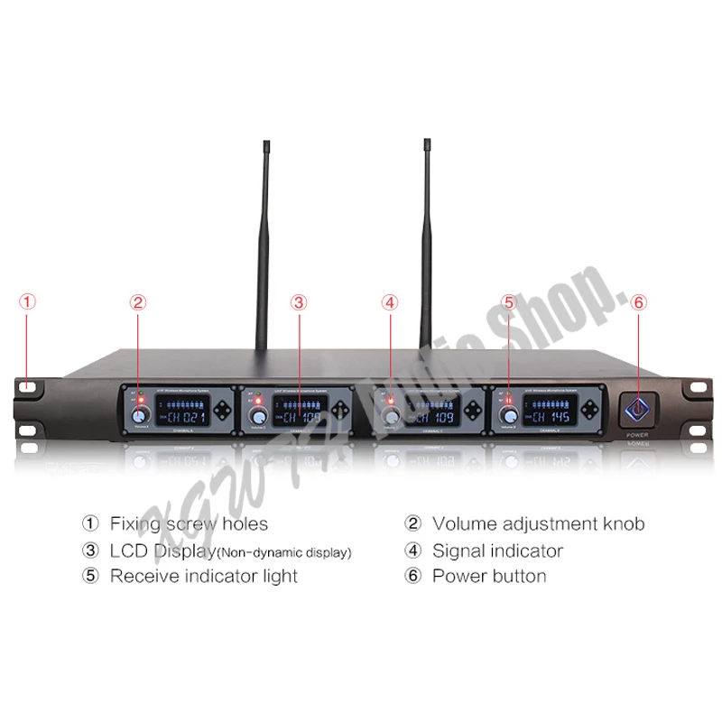 Профессиональный 4-канальный UHF беспроводной микрофон Система 4 гарнитура микрофон 1 беспроводной приемник ЖК-дисплей для караоке DJ семейные вечерние