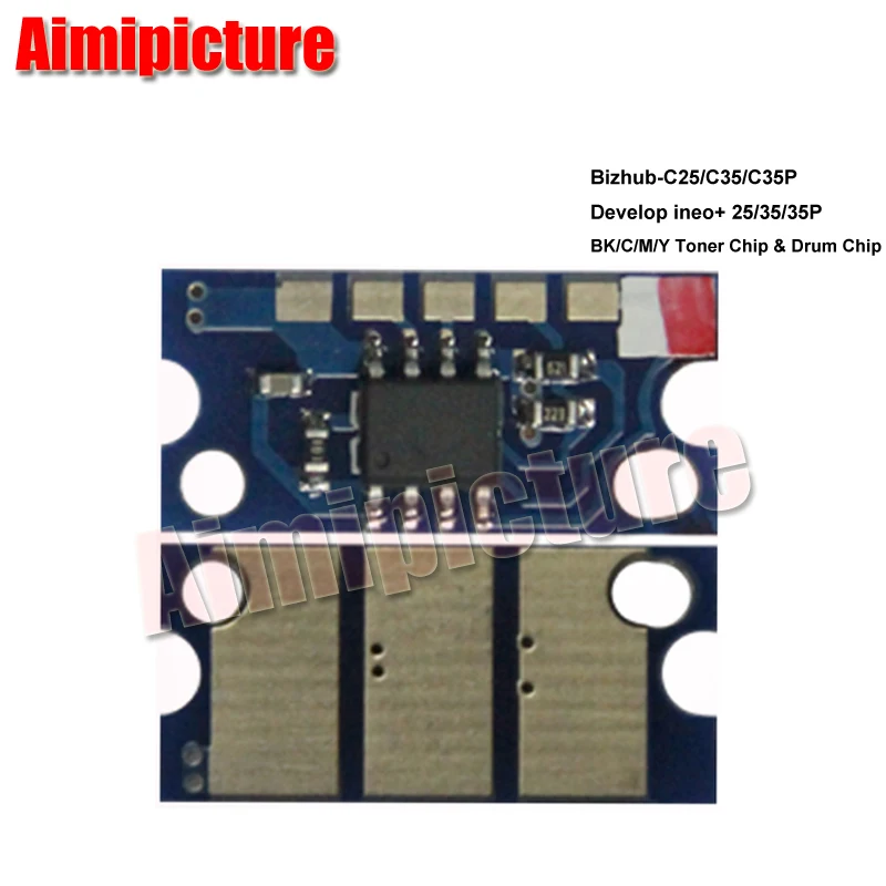 For Konica Minolta Bizhub C25 Toner Chip TNP27 TNP-27 TNP27K TNP27C TNP27M TNP27Y TN27 Toner Cartridge Chip 6K