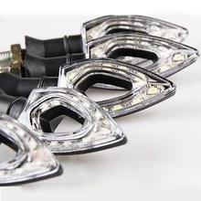 2 uds. De motocicleta ámbar, luz trasera de señal de giro Universal 12 LED, intermitentes de señal trasera de motocicleta
