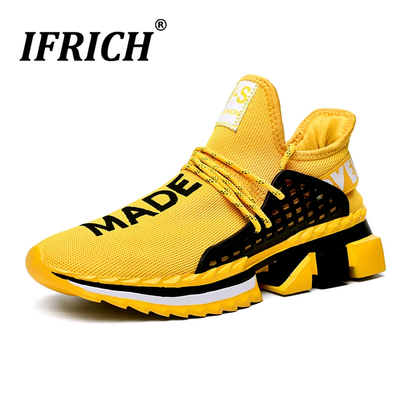 

Men Running Shoes Height Increasing 2019 Spring/Summer Mesh Breathable Lace-Up Sneakers Male Anti-Slippery Sport Trainers