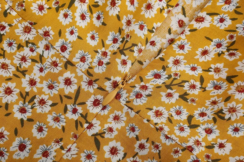 Forefair Mini Floral Dress Yellow  (4)