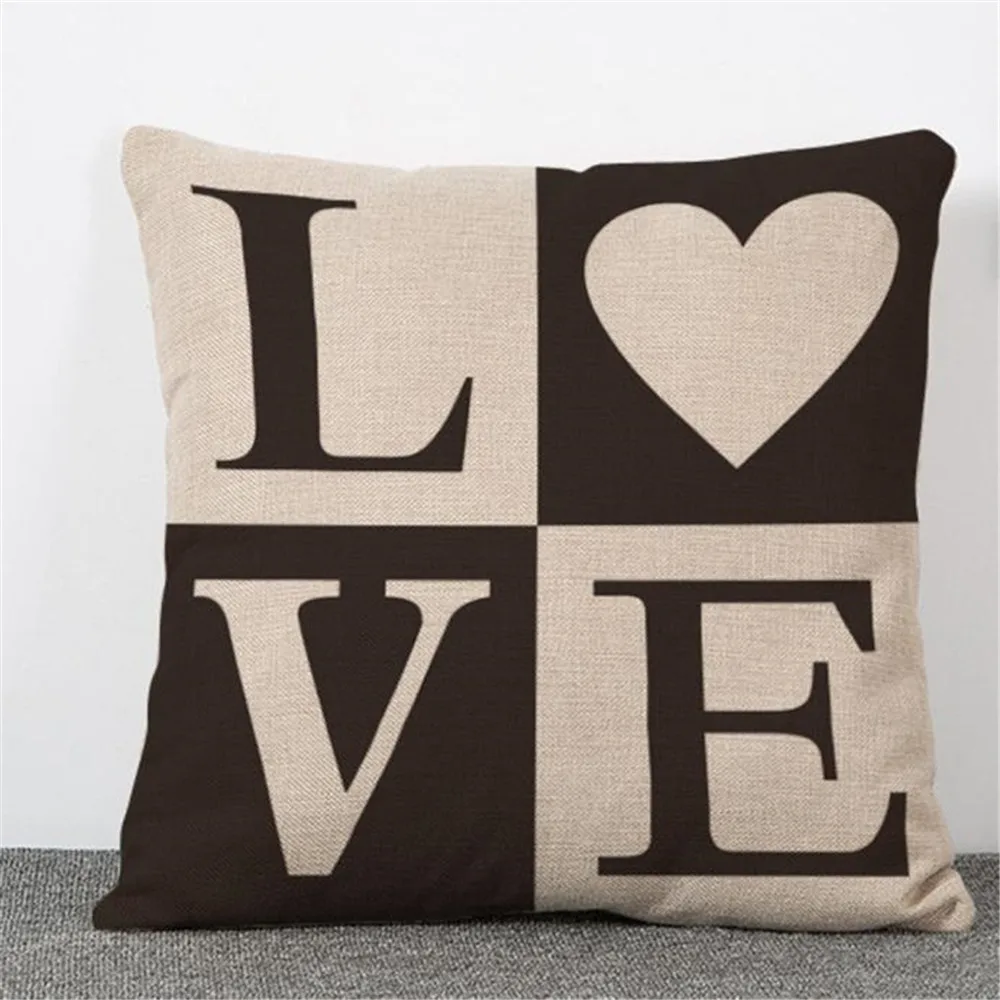 

Home Square Pillow Cover Cushion Case Toss Pillowcase linen blend Hidden Zipper Closure Pillow Case