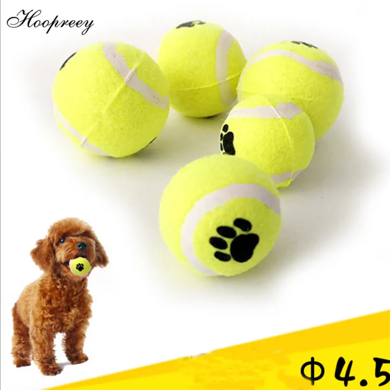 Rubber Tennis Ball Dog Toys Dog Footprints Decor Diameter 4.5cm