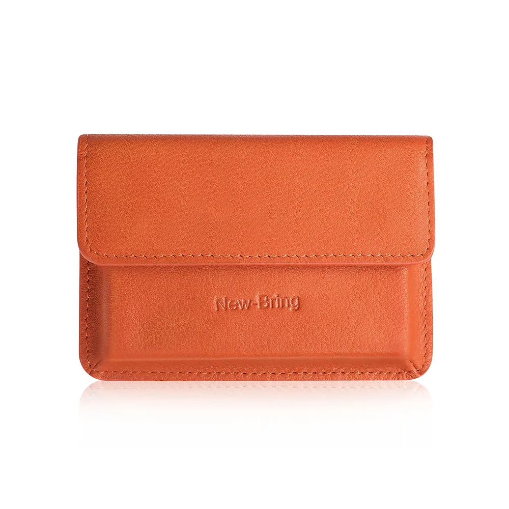 

NewBring Genunie Leather Fashion Mini Wallet Bag Business Card Holder ID Bank Credit Card Wallet For Men Women Male Female