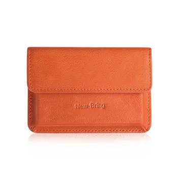 

NewBring Genunie Leather Fashion Mini Wallet Bag Business Card Holder ID Bank Credit Card Wallet For Men Women Male Female