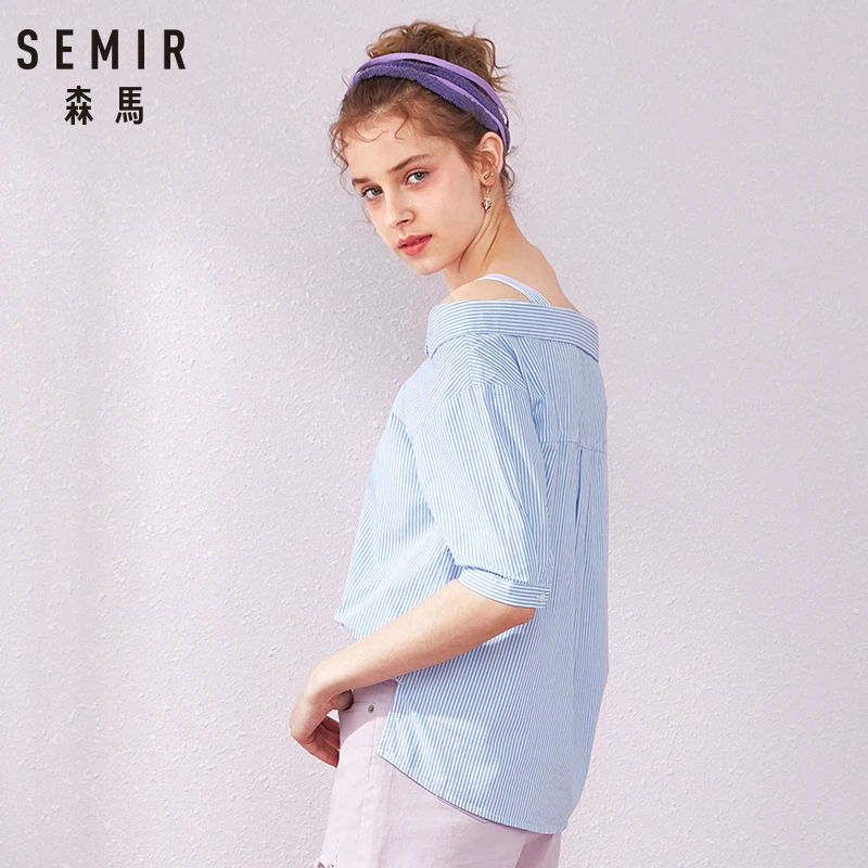 SEMIR женская блузка размера плюс Сексуальная Блузка с цветочным принтом и
