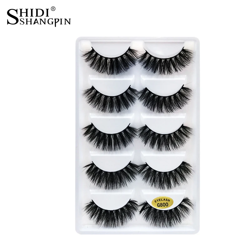 

5 pairs thick false eyelashes black long 3d mink eyelashes eyelash extension kit professional 3d mink lashes makeup eye lashes
