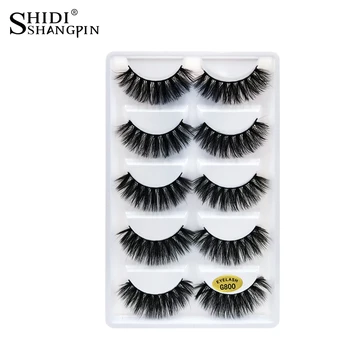 

5 pairs thick false eyelashes black long 3d mink eyelashes eyelash extension kit professional 3d mink lashes makeup eye lashes