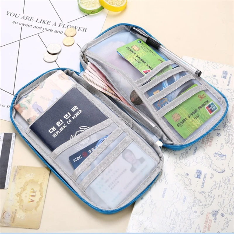 

2019 Travel Journey Document Organizer Wallet Fashion Unisex Organizer Clutch Solid Cotton Fabric Cash Wallet Passport Bag
