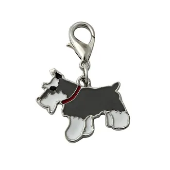 

dogTag Disc Disk Grey Schnauzer Pet ID Enamel Accessories Collar Necklace Pendant NEW dog tag collier chien