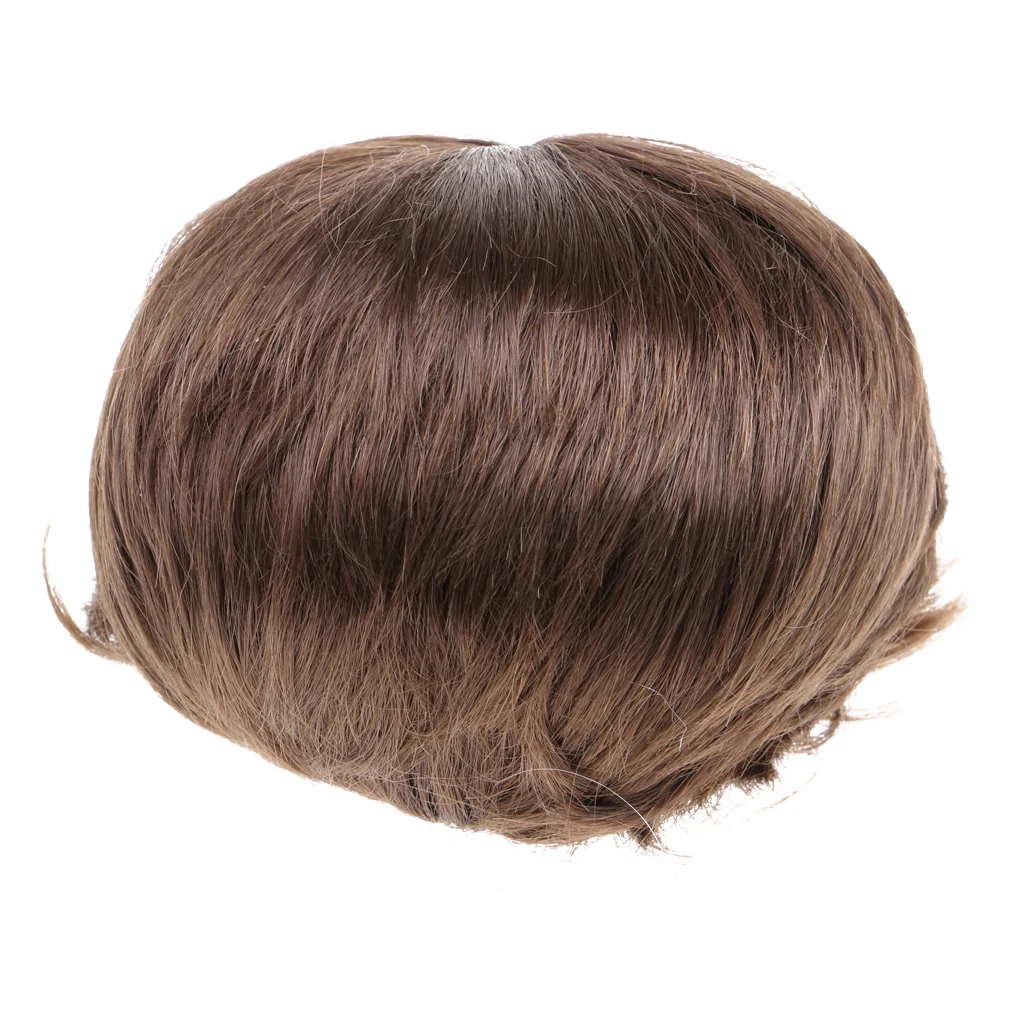 1/4 BJD Doll Short Curly Hair Brown Wig 8-9 inch 18-20cm for AOD DOC Dollfie DK-BLUE Accessorie