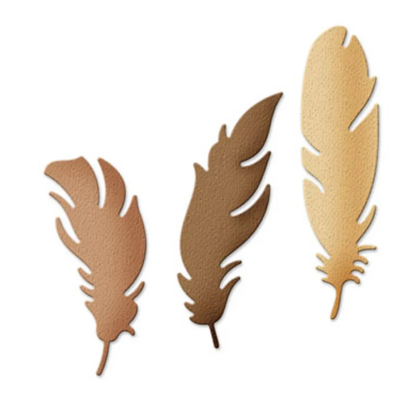 

2018 New 5X5.4cm 3pcs/set Feather Stencil Metal Cutting Die For Scrapbooking Embossing Craft Photos Album Card Decor Knife Mold