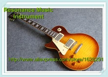 Neue Ankunft LP Standard E-gitarre Linkshänder Red Sunburst Mit Gelben Verbindliche