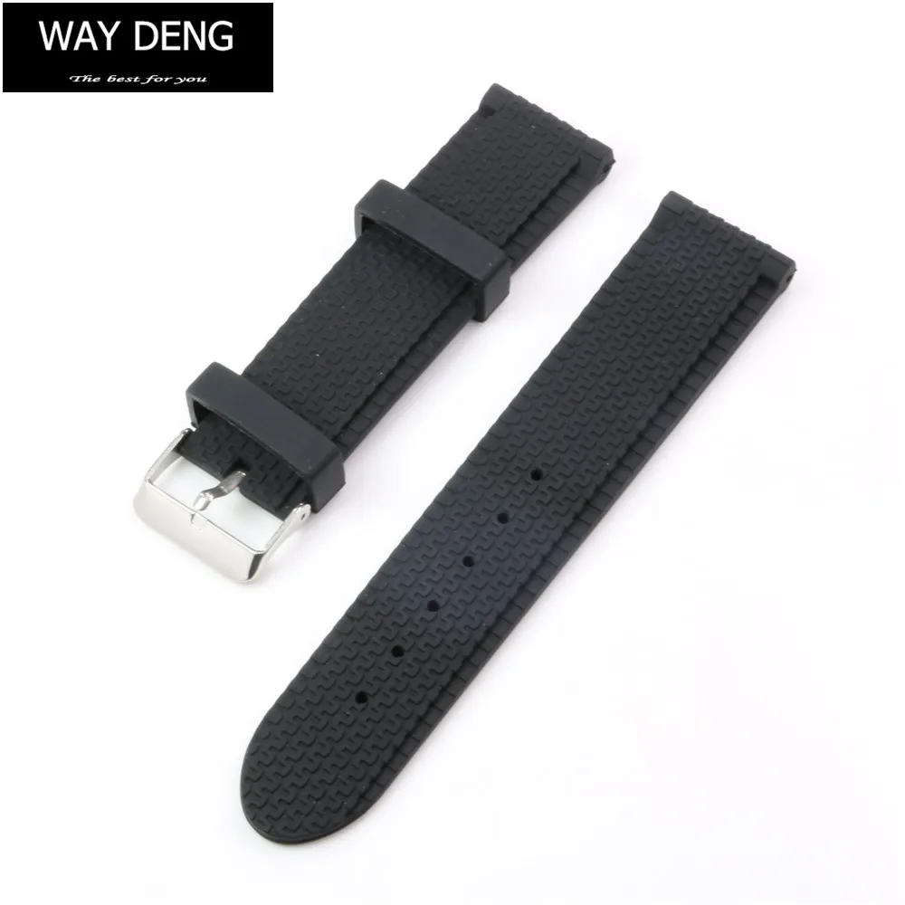 

Way Deng - Men's Sports Waterproof Black Silicone Rubber Watch Band Strap Tire Pattern 18/20/22/24 MM Watchband - Y051