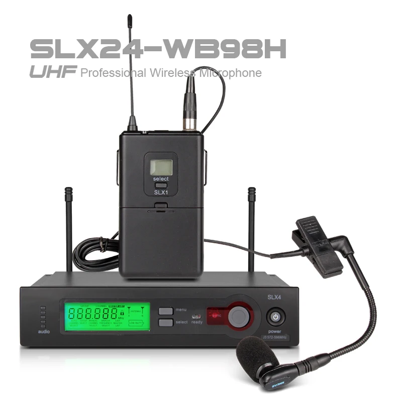 

SLX14/beta 98 Saxophone Guitar Instrument Wireless Microphone with RACK KITS Mounting Bracket and all the Accessories