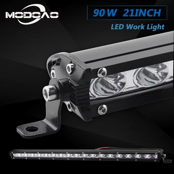 

Modoao 21 inch 90w 22'' offroad led light bar 12V 24V Spot Flood led Work Light for Jeep Car 4WD Truck 4x4 SUV ATV