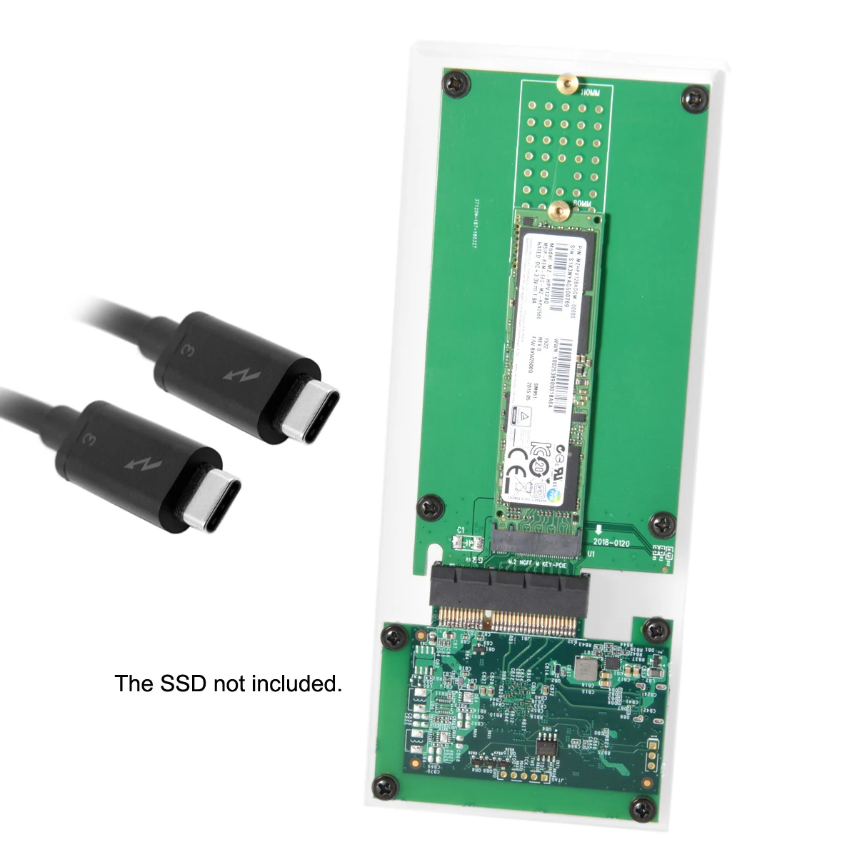 

10pcs/lot Cablecc PCI Express PCI-E to Thunderbolt 3 to NGFF M-key NVME AHCI SSD Convert Cartridge NVme Adapter Thunderbolt3