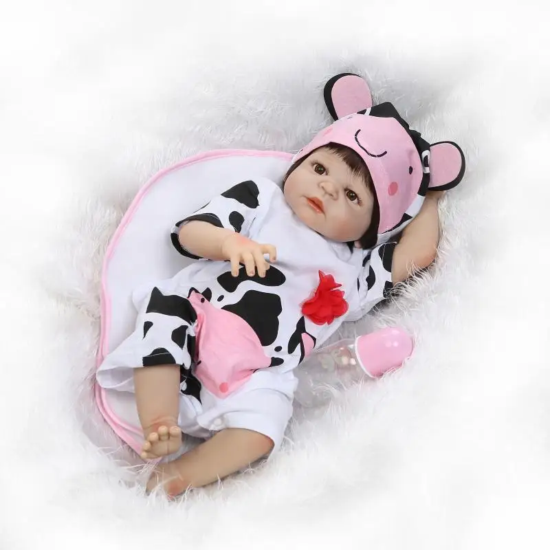 

BeBe Reborn 55cm Soft Silicone Reborn Dolls Baby Realistic Doll Reborn 22 Inch Full Vinyl Boneca Doll For Girls