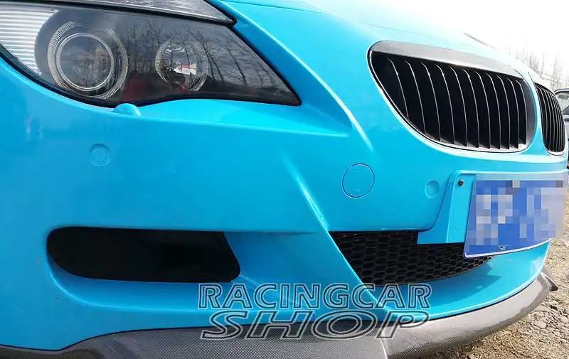 Vos-Style Real Carbon Fiber Front Bumper Lip Spoiler for 2004-2010 BMW E63 E64 M6 bumper