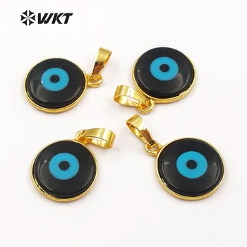 

WT-P1410 WKT New style classic round shape pendant top quality black evil eye pendant for female jewelry making mini pendants
