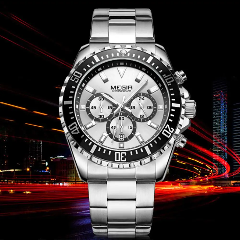 

Fashion Multifunctional Stainless Steel Calender Waterproof Quartz Wrist Watch New