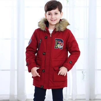 

Boys clothes Kids Winter cotton coat boys thicken hooded warm jacket boys outwear clothes baby clothing for 4-15Y children tops