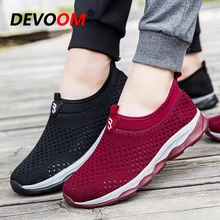 Летняя прогулочная обувь для женщин и мужчин; спортивная обувь унисекс с дышащей сеткой; мягкая обувь без шнуровки для пожилых людей; обувь для фитнеса; удобные кроссовки