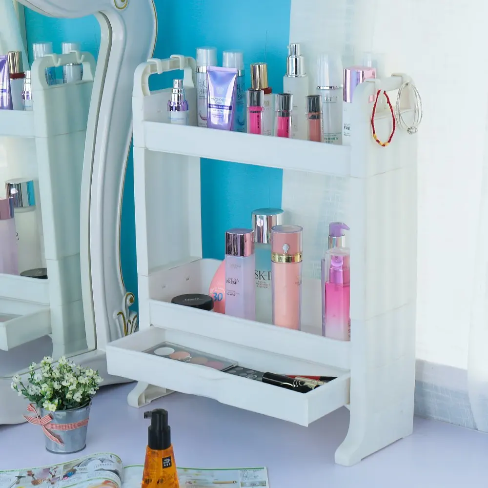  2 Layers Cosmetic Organizer Makeup Display Rack Desktop Storage Rack Makeup Display Holder Bedroom  - 32955567982