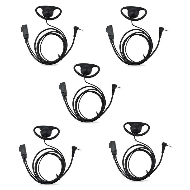 

5PCS 1 Pin 2.5mm FBI Earhook D Type Headset PTT Mic for Motorola TLKR T5 T7 T60 T80 MR350R T5428 FR50 XTR446 MR350R T6500 Radio