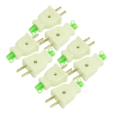 

8 Pcs AC 250V 16A 2 Pin US Power Cable Connector Electrical Plug Off White
