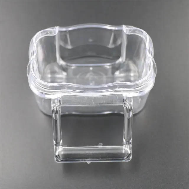 6 Pcs Cage Parrot Cage Special Transparent Water Splash Plugin Box Bird Water Feeder Bowl Plastic Birds Finches Pigeon Supplies 4